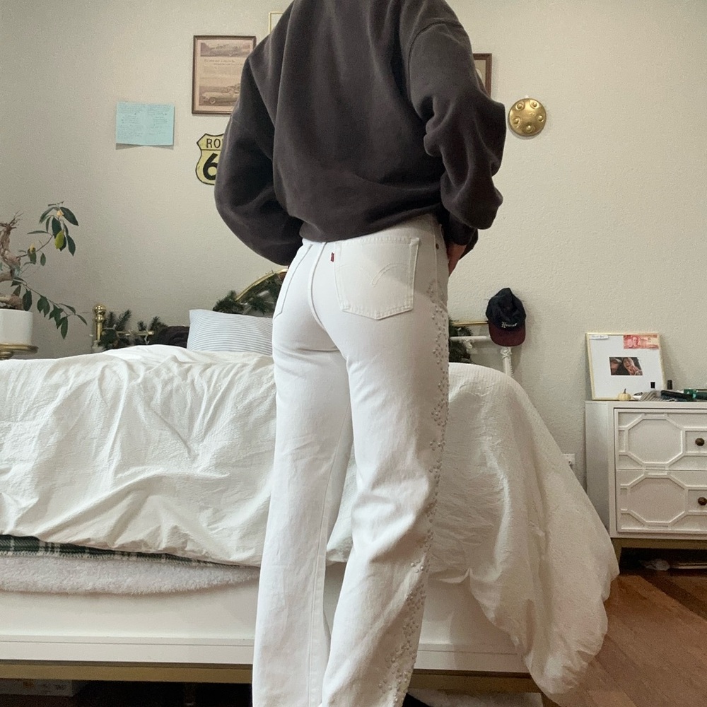 Levi's White straight leg Jeans - Picture 5 of 8